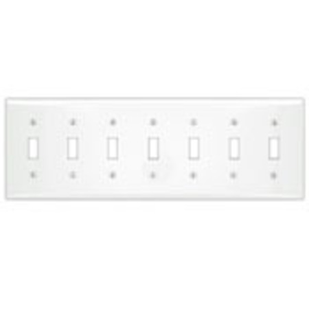 LEVITON Wallplates 7 Gang Tgl Wlplt Painted Metal White S601-W